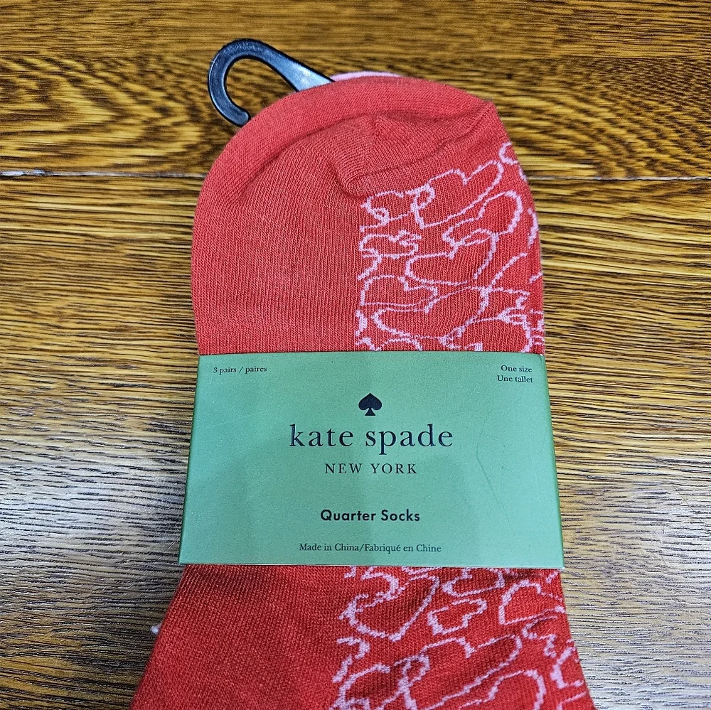 Kate Spade 3 Pack Quarter Socks NWT